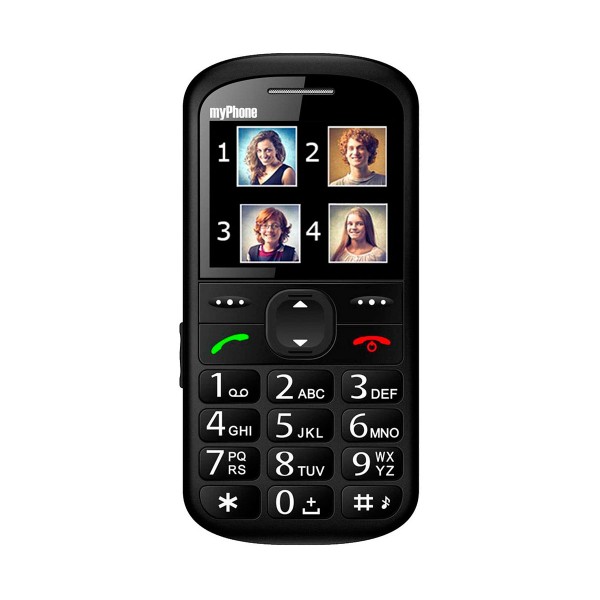 Myphone halo 2 negro móvil senior 2.2'' cámara vga bluetooth microsd botón sos base de carga