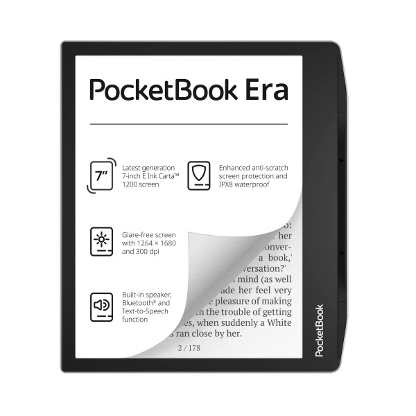 Pocketbook pb700-u-16-ww era silver /pantalla 7''  e ink carta™ 1200/  bluetooth /wifi / 16gb